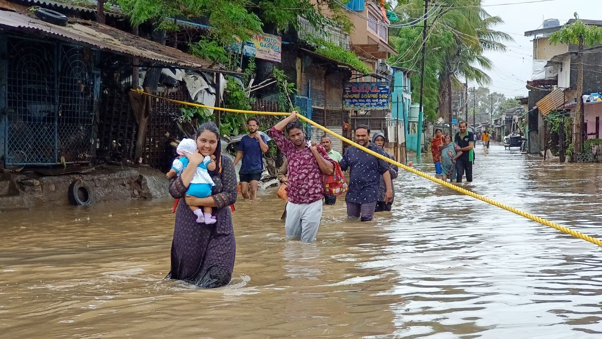 Gujarat Weather Updates Torrential Rain Causes Havoc, Triggers Flood